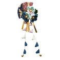 thumbnail image 1 of CRB Fashion - Pinza para el pelo con diseño de kimono japonés y flores Kanzashi (azul multi), 1 of 5