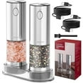thumbnail image 3 of Smoyer 2 Pack Premium Stainless Steel Electric Salt and Pepper Grinder Mills Set,  Sliver, 3 of 8