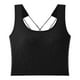 thumbnail image 1 of Camiseta sin mangas con relleno en el pecho para mujer: top corto, capa interior de cintura alta para verano, 1 of 4