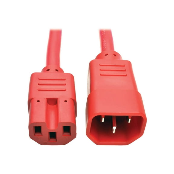 Tripp Lite 2ft Heavy-Duty Computer Power Cord (IEC-320-C14 to IEC-320-C15), Red