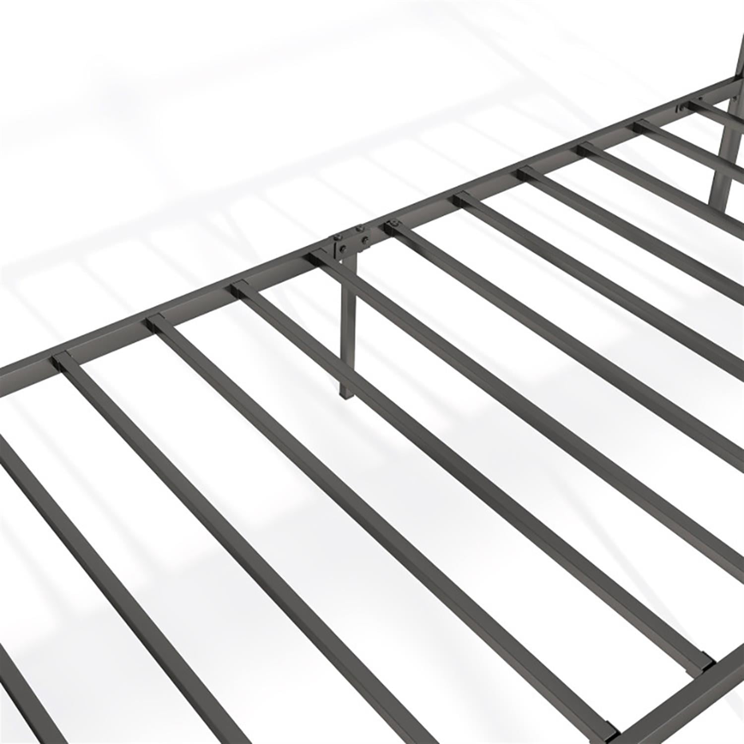 Demi Bonn Classic Metal Platform Bed Frame with Victorian Style Iron-Art Headboard/Footboard/Under Bed Storage/No Box Spring Needed/Twin Size, Black