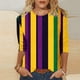 thumbnail image 1 of TaTaai Carnival Women's Casual Print Round Neck 3/4 Sleeve T-Shirt Loose Top Gift, 1 of 5