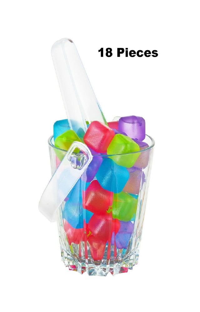 Pack of 18 Colors May Vary New Reusable Plastic Ice Cubes