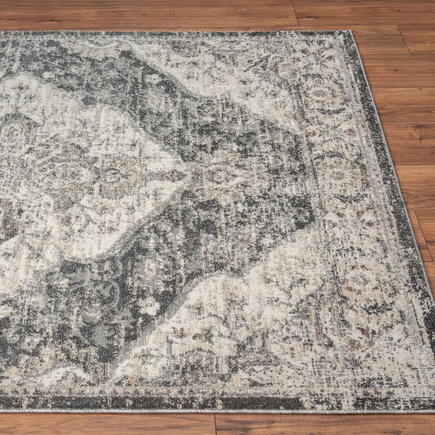 Luxe Weavers Vintage Oriental Gray 8x10 Area Rug for Living Room