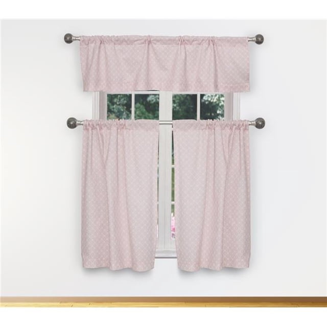 Vera CELE 15134D12 Tier & Valance Set - Rideaux de Fenêtre - Imprimé Floral - Rose Blush