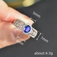 thumbnail image 2 of EOEMY Natural Teardrop Crystal Zircon 925 Sterling Silver Rings Women Wedding Ring-9, 2 of 5