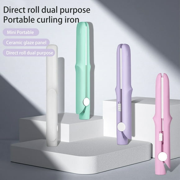 Mini Dual Purpose Curling Iron 2-In-1 Curling Wand Flat Iron Hair Straightener Curler Fast Heating Portable Travel Women Short Long Hair Styling Tools