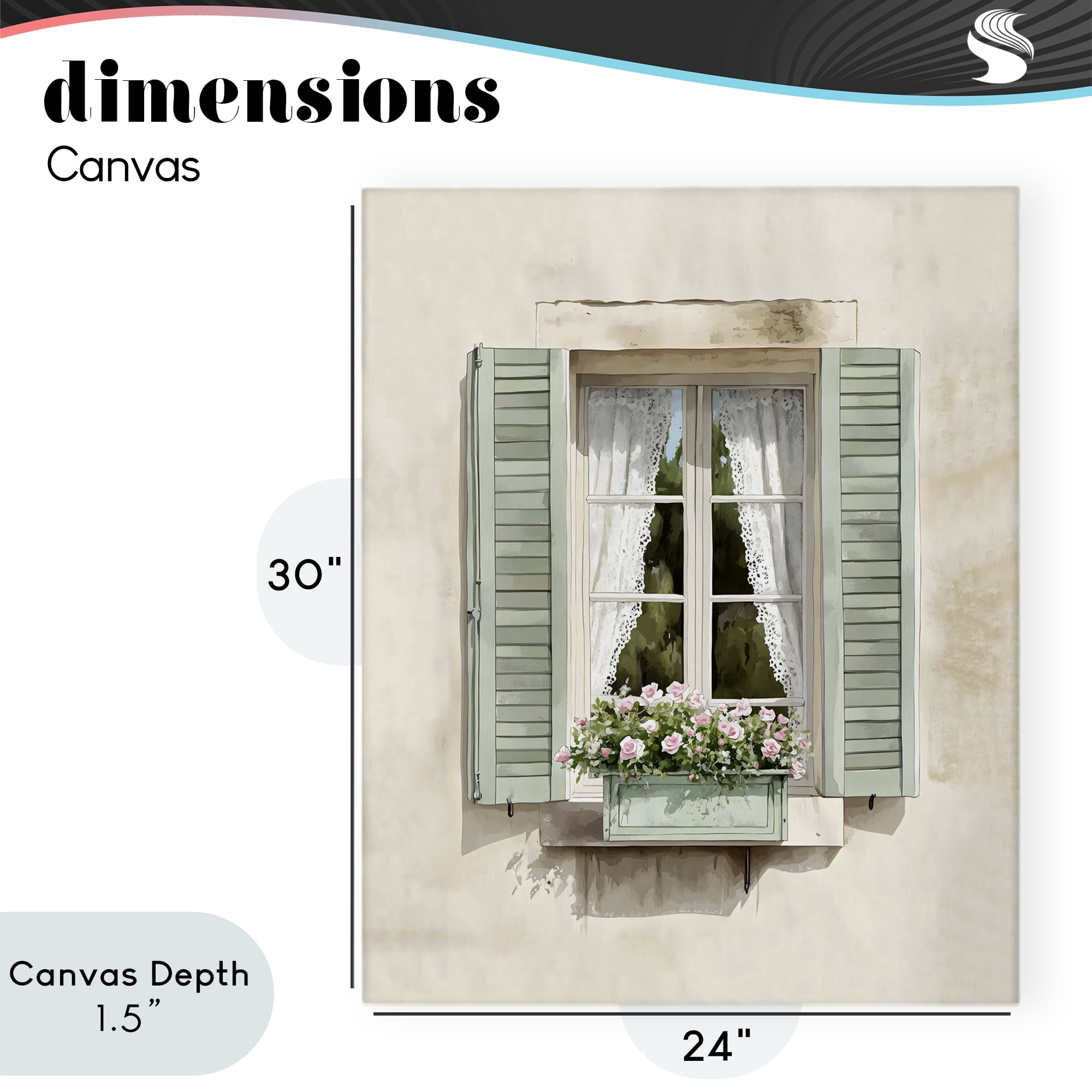 Stupell Industries French Cafe Window Curtains Canvas Wall Art, design by LSR Design Studio