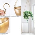 thumbnail image 3 of Large Gold Hanging Planter with Drainage, Semi-Circle Hanging Plant Holder for Indoor Plants, LightweightCeiling Basin, 3 of 6