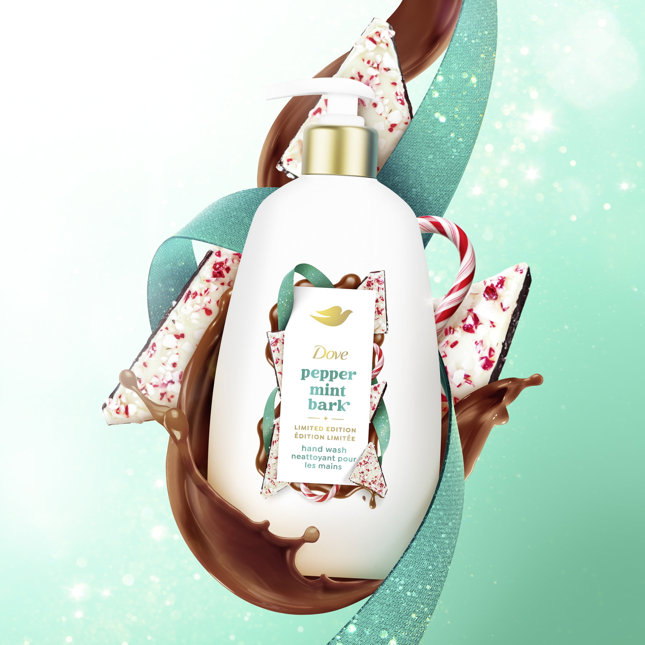 (2 pack) Dove Limited Edition Holiday Treats Liquid Hand Wash For Deep Nourishment Peppermint Bark ,12 fl oz