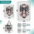 thumbnail image 2 of Extra Large Picnic Beach Blanket Waterproof Sand Proof Portable Outdoor Mat Glittery Bow with Bats Silhouette 60x80, 2 of 9