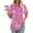 Hot Pink, variant on Month Tops Deal for Womens Blue Short Sleeve V-Neck Glitter Pleated Tunic Shirts for Ladies