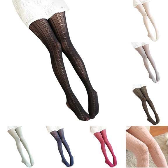 XIAONU Women's Breathable Vertical Lace Fishnet Tights