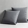 thumbnail image 5 of Phantoscope Faux Leather Woven Throw Pillows, Modern Farmhouse Decorative Accent Pillows, Light Gray, 18 x 18 in, Set of 2, 5 of 6
