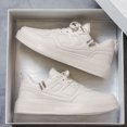 thumbnail image 2 of Men's Low Top Lace Up Thick Sole Casual Sneakers Stitched Hollow Detail Upper Daily Walking Shoes, 2 of 10