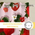 thumbnail image 6 of Pink Strawberry Kitchen Curtains Window Panels, Spring Floral Watercolor Summer Botanical Insulated Window Treatment Curtain, Grommet Curtains for Bedroom/Living Room/Bathroom, 2 Piece 42"Wx84"L, 6 of 8