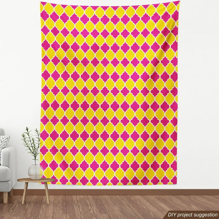 Pink And Yellow Fabric, Wallpaper and Home Decor