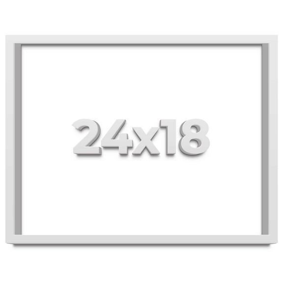 24x18 Shadow Box Frame White | 2 Inches Deep Real Wood Contemporary Shadowbox Display Frame | UV