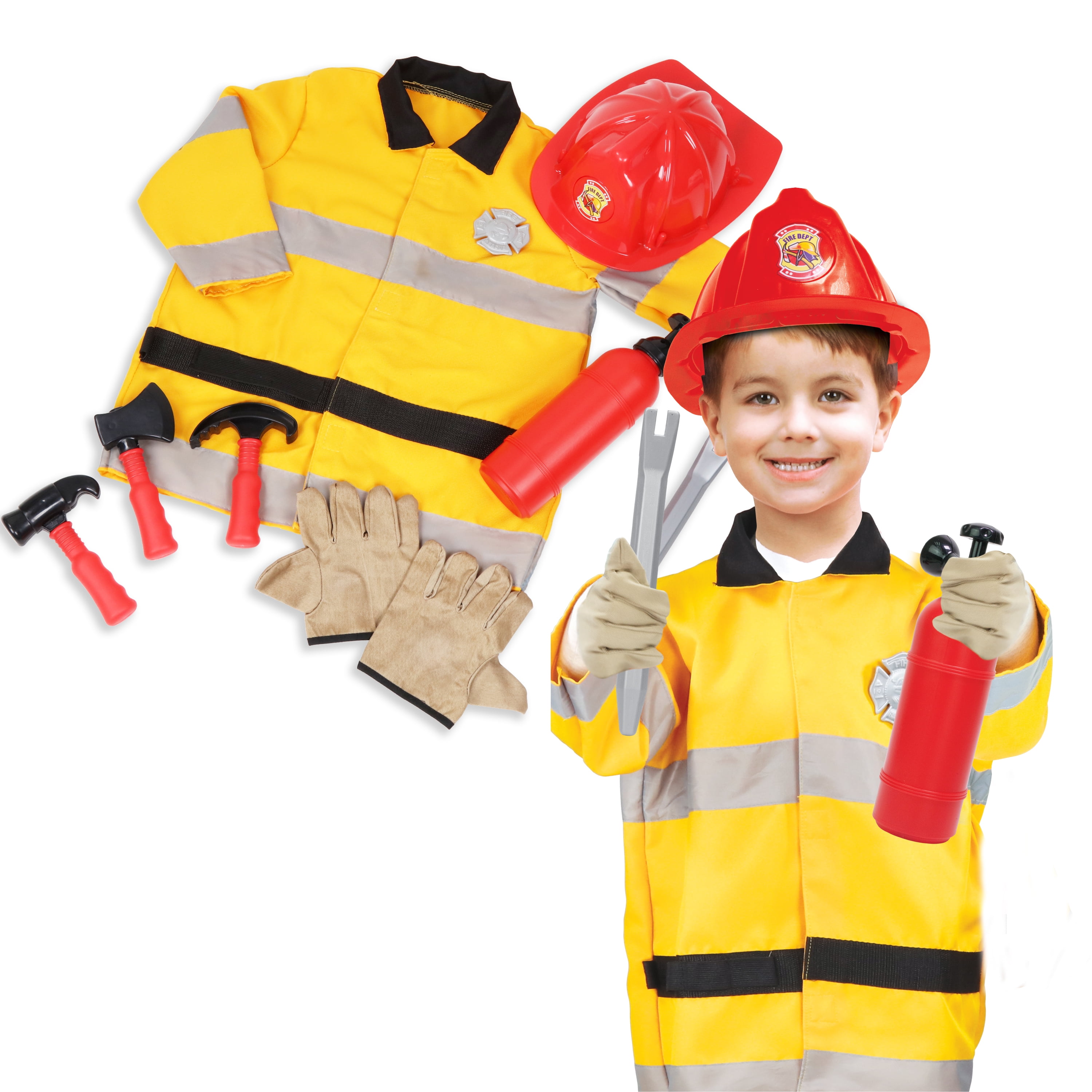 Firefighter Costume for Kids Ages 36 10Piece Kids' Dress Up