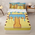 thumbnail image 3 of Homewish Light Blue Dripping Baseball Stitch Waffle Letter T Graphic Zipper Twin Comforter Sets with Fitted Sheet and 2 Pillowcases,Alphabet Graphic Zipper Bedding Set,4-Piece, 3 of 6