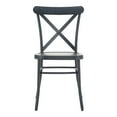 thumbnail image 5 of Weston Home Perry X-Back Metal Dining Chairs, Set of Two, Antique Denim, 5 of 9