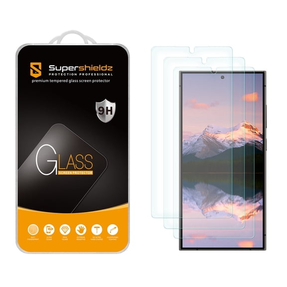 (3 Pack) Supershieldz Designed for Samsung Galaxy S25 Ultra Tempered Glass Screen Protector, Anti Scratch, Bubble Free