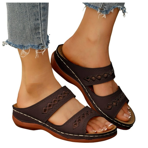 Mostsola Wedge Sandals for Women 2025 Fashion Boho Slip on Slippers Casual Platform Slides Shoes
