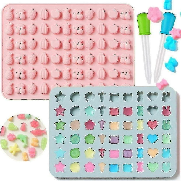 Silicone Mold - Silicone Gummy Candy Molds Ice Cube Trays, Set Of 2 Silicone