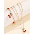 thumbnail image 1 of Conjunto de Joyería para Mujer con Diseño de Cereza: 1 Collar y 1 Pulsera, 1 of 6