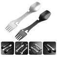 thumbnail image 4 of 2pcs Multifunction Camping Spork Stainless Steel Spoon Fork Knives Combo Utensil, 4 of 6