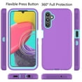 thumbnail image 3 of eBizware for Samsung Galaxy A14 5G Case, Shockproof Heavy Duty Armor Rugged Rough Hard Plastic Rubber Silicone Bumper 2-Layer Hybrid Protective Cover Case for Samsung Galaxy A14 5G, Purple, 3 of 9