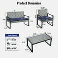 thumbnail image 2 of 4 Piece Patio Furniture Set,Outdoor Balcony Porch Garden Backyard Lawn Furniture Acacia Wood Table Top, Morden Light Gray, 2 of 11