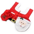 thumbnail image 2 of Tapa De Inodoro Juego de baño con alfombra de papel y cubierta de asiento de inodoro de Papá Noel con decoración navideña (01), 2 of 8