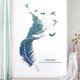 thumbnail image 5 of Vinilos decorativos de plumas azules, vinilos decorativos azules para habitación infantil, 5 of 5