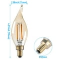 thumbnail image 6 of 6 Pack Chandelier Light Bulbs CA11, Dimmable E12 LED Candelabra Bulbs, Flame Tip Light Bulbs, 4.5W(40W Eqv.), 300lm, Ceiling Fan Light Bulb, Amber Glass, 2000K Soft Warm, 6 of 7