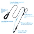 thumbnail image 2 of PLUTUS PET Double Handle Rope Dog Leash 6ft Long, Padded Traffic Handle, Heavy Duty and Reflective, Training Leash for Medium Large Dogs, Gray, 2 of 6