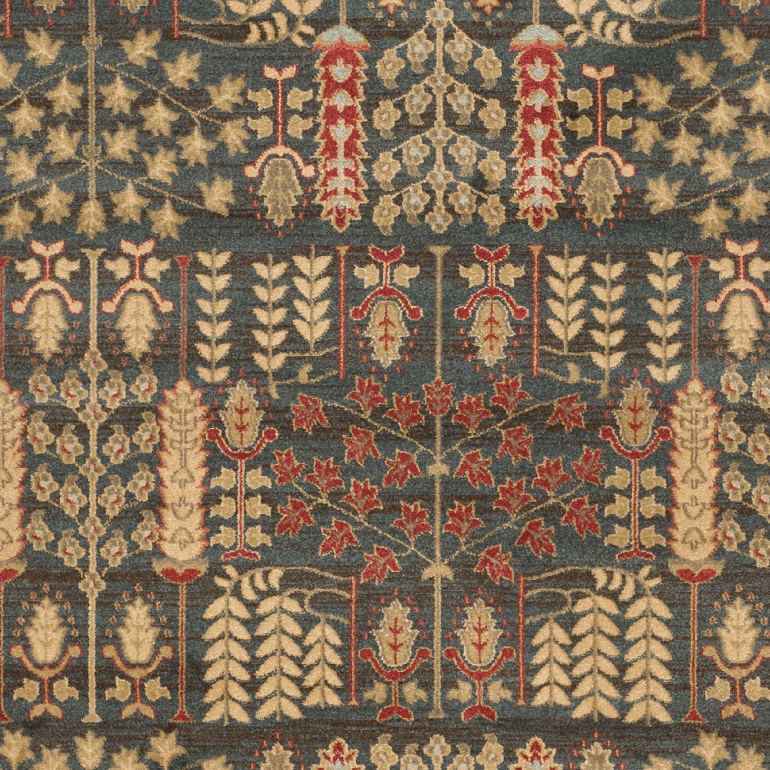 SAFAVIEH Mahal Phylliss Oriental Runner Rug, Navy/Natural, 2'2" x 16'