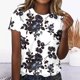 thumbnail image 1 of Fiudx Liquidación de Ofertas Flash Blusa Holgada Estampada con Cuello Redondo Retro de Manga Corta a La Moda para Mujer, 1 of 4