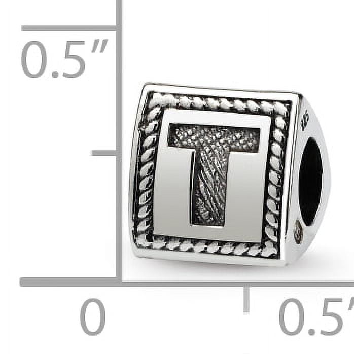 Reflection Beads Sterling Silver Reflections Letter T Triangle Block Bead