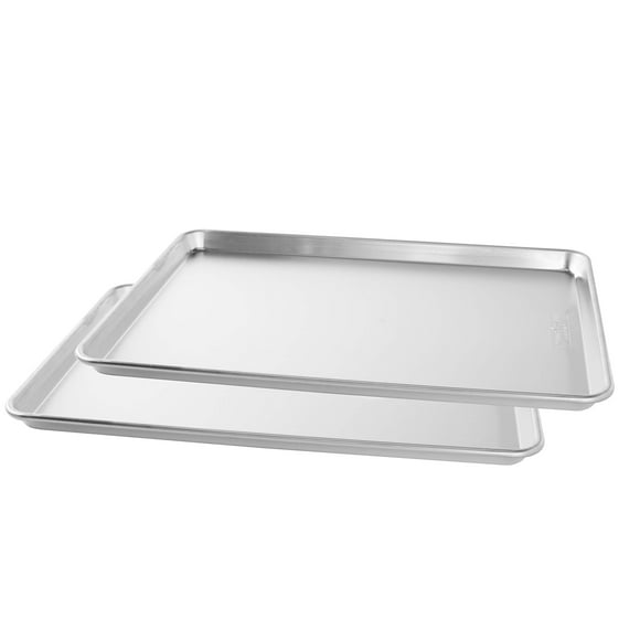 Nordic Ware Naturals Extra Large, 21 x 15 inch Baking Set - USA Made Aluminum Commercial Quality Pan for Baking or Roasting, Encapsulated Galvanized Steel Rim Prevents Warping