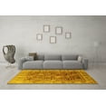 thumbnail image 3 of Ahgly Company Indoor Square Oriental Yellow Traditional Area Rugs, 4' Square, 3 of 4