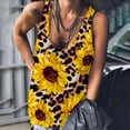 thumbnail image 2 of Moda mujer Sexy cuello en U estampado sin mangas ajuste camiseta sin mangas blusa Camis chaleco Fridja  gh6436, 2 of 8