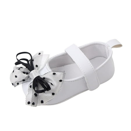 

Toddler Girl Shoes Toddler Shoes Soft Sole Bow Hook Loop Casual Shoes Princess Shoes ( White 13 )