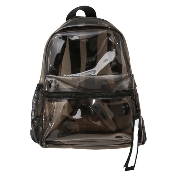 Weebloom Large School Clear Backpack For Kids Boys Girls Waterproof Transparent Beach Backpack For Summer Travel See Through Daypack With Pockets Bookbag Elementary Middle School Black