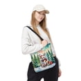 thumbnail image 2 of Merry Christmas Santa Reindeer Antlers Bulldog Sleigh Xmas Winter Holiday All Over Print 3D Canvas Tote Bag Dog Lover Gifts Idea Reusable Handbag - 00023, 2 of 5