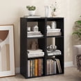 thumbnail image 2 of Gymax 3-Cube Open Back Bookcase Set of 2 w/ Anti-tip Kit Modern Style Organizer Black, 2 of 10