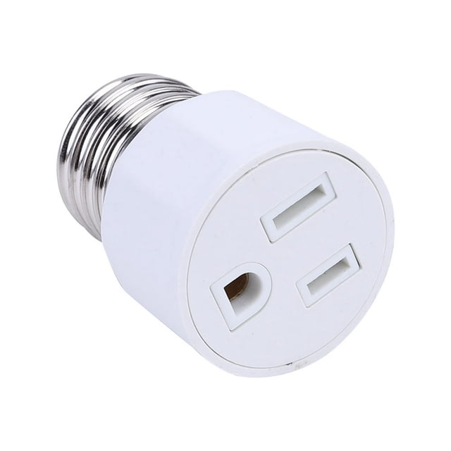 E26/E27 3 Hole Light Bulb Socket Adapter Polarized Lamp Socket Adapter Converter US Plug Light Fixture Bulb Adapter Socket Converter Light Bulb Plug Adapter for Patio Garage Porch