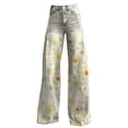 thumbnail image 6 of Jxximdong Pants for Women High Waisted Flower Patterned Wide Leg Pants Lightweight And Loose Casual Colorful Pants Beige L Trousers, 6 of 7