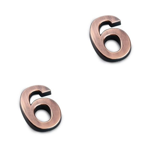 Matsuzay Números de casa para exteriores, accesorios de marcado de puerta resistentes pequeños y delicados para el hogar, Hotel, apartamento, Número 6 2Conjunto