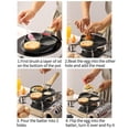 thumbnail image 4 of Sartén 3 En 1 Sartén Multiusos Para Hamburguesas Sartén Antiadherente Para Crepes Sartén Para Panqueques De Aluminio Con Mango De Madera Aislante Para Panqueques Hamburguesas Huevos Carne Serendint HA013210-00, 4 of 7